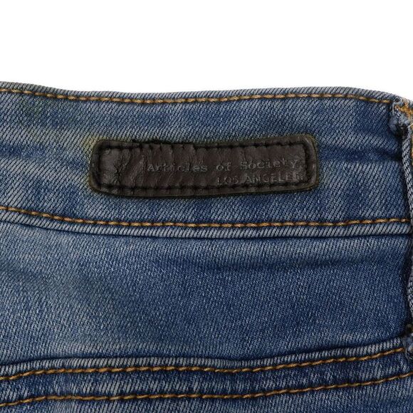 Articles of Society Jeans Womens Size 29 Skinny Distressed Blue Measures 29x26.5 - Picture 12 of 14